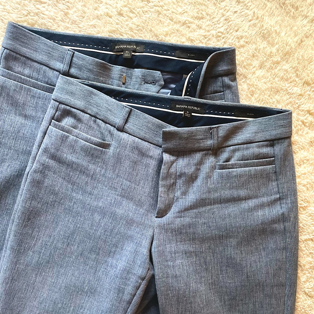 Banana Republic Sloan Pants in Chambray Blue